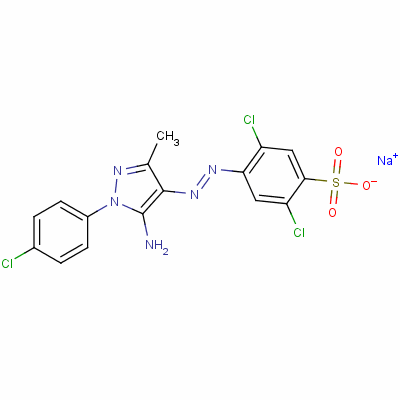 Sodium 4-[[5-amino-1-(4-chlorophenyl)-3-methyl-1h-pyrazol-4-yl ]azo]-2,5-dichlorobenzenesulphonate Structure,37405-99-5Structure