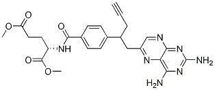 N-[4-[1-[(2,4-二氨基-6-蝶啶)甲基]-3-丁炔-1-基]苯甲?；鵠-L-谷氨酸 1,5-二甲酯結(jié)構(gòu)式_374777-77-2結(jié)構(gòu)式