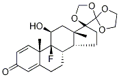 9-氟-11beta-羥基-17,20:20,21-二(亞甲二氧基)-孕甾-1,4-二烯-3-酮結(jié)構(gòu)式_3800-34-8結(jié)構(gòu)式