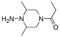 1-Piperazinamine,2,6-dimethyl-4-(1-oxopropyl)-(9ci) Structure,38179-15-6Structure