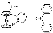 (1S)-1-[(1r)-1-(二苯基膦)乙基]-2-[2-(二苯基膦)苯基]二茂鐵結(jié)構(gòu)式_388079-58-1結(jié)構(gòu)式