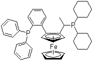 (R)-1-[(r)-2-[2-(diphenylphosphino)phenyl]-ferrocenyl]ethyldicyclohexylphosphine Structure,388079-60-5Structure