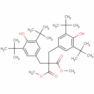 Dimethyl bis[[3,5-bis(1,1-dimethylethyl)-4-hydroxyphenyl ]methyl ]malonate Structure,39266-67-6Structure