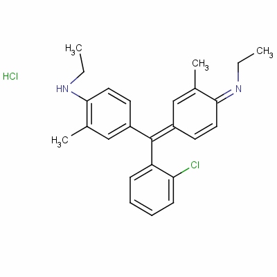 Benzenamine, 4-[(2-chlorophenyl)[4-(ethylimino)-3-methyl-2,5-cyclohexadien-1-ylidene]methyl ]-n-ethyl-2-methyl-, monohydrochloride Structure,3943-82-6Structure