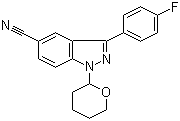 3-(4-Fluorophenyl)-1-(tetrahydro-2h-pyran-2-yl)-1h-indazole-5-carbonitrile Structure,395100-09-1Structure