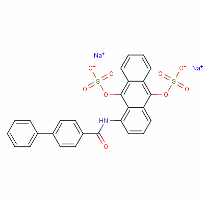 [1,1-Biphenyl]-4-carboxamide, n-[9,10-bis(sulfooxy)-1-anthracenyl]-, disodium salt Structure,3956-62-5Structure