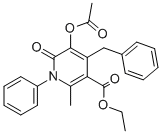 3-Pyridinecarboxylic acid, 5-(acetyloxy)-1,6-dihydro-2-methyl-6-oxo-1-phenyl-4-(phenylmethyl)-, ethyl ester Structure,39983-47-6Structure