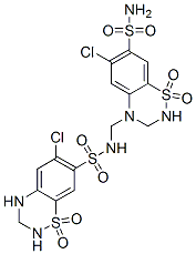 6-氯-4-({[(6-氯-1,1-二氧代-3,4-二氫-2H-1,2,4-苯并噻二嗪-7-基)磺?；鵠氨基}甲基)-3,4-二氫-2H-1,2,4-苯并噻二嗪-7-磺酰胺1,1-二氧化物結(jié)構(gòu)式_402824-96-8結(jié)構(gòu)式