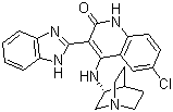 4-[((3S)-1-氮雜雙環(huán)[2.2.2]-3-辛基)氨基]-3-(1H-苯并-2-咪唑基)-6-氯喹啉-2(1H)-酮結(jié)構(gòu)式_405168-58-3結(jié)構(gòu)式