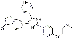 5-(2-(4-(2-(二甲基氨基)乙氧基)苯基)-5-(吡啶-4-基)-1H-咪唑-4-基)-2,3-二氫-1H-茚-1-酮結(jié)構式_405554-54-3結(jié)構式