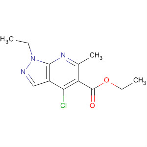 4-Chloro-1-ethyl-6-methyl-1h-pyrazolo[3,4-b]pyridine-5-carboxylic acid ethyl ester Structure,41095-07-2Structure