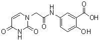 Benzoicacid, 5-[[2-(3,4-dihydro-2,4-dioxo-1(2h)-pyrimidinyl)acetyl]amino]-2-hydroxy- Structure,4116-41-0Structure