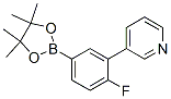 3-(2-氟-5-(4,4,5,5-四甲基-1,3,2-二氧硼烷)苯基)吡啶結(jié)構(gòu)式_425378-79-6結(jié)構(gòu)式