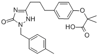 Propanoic acid, 2-[4-[3-[2,5-dihydro-1-[(4-methylphenyl)methyl]-5-oxo-1H-1,2,4-triazol-3-yl]propyl]phenoxy]-2-methyl- Structure,425671-29-0Structure