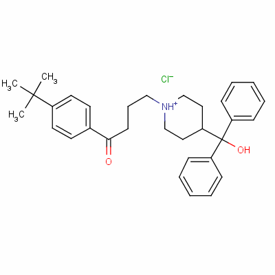 1-[3-(P-tert-butylbenzoyl)propyl]-4-(hydroxybenzhydryl)piperidinium chloride Structure,43076-44-4Structure