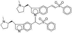 3-[[(2R)-1-甲基-2-吡咯烷]甲基]-1-[1-[3-[[(2r)-1-甲基-2-吡咯烷]甲基]-1H-吲哚-5-基]-2-(苯基磺?；?乙基]-5-[(1e)-2-(苯基磺酰基)乙烯]-1H-吲哚結(jié)構(gòu)式_438226-83-6結(jié)構(gòu)式