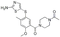 1-(4-(5-(2-氨基噻唑-5-基硫代)-2-甲氧基-4-甲基苯甲?；?哌嗪-1-基)乙酮結(jié)構(gòu)式_439578-98-0結(jié)構(gòu)式