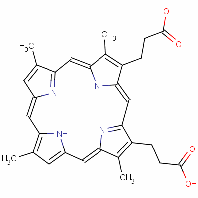 次卟啉Ⅸ二鹽酸化合物結(jié)構(gòu)式_448-65-7結(jié)構(gòu)式