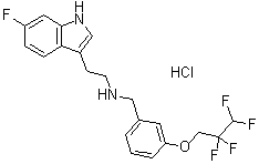 6-氟-N-[[3-(2,2,3,3-四氟丙氧基)苯基]甲基]-1H-吲哚-3-乙胺鹽酸鹽結(jié)構(gòu)式_467458-02-2結(jié)構(gòu)式