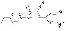 2-Propenamide, 3-[4-bromo-5-(dimethylamino)-2-furanyl]-2-cyano-n-(4-ethylphenyl)- Structure,470712-52-8Structure