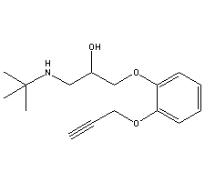 1-(Tert-butylamino)-3-(2-(prop-2-ynyloxy)phenoxy)propan-2-ol Structure,47082-97-3Structure