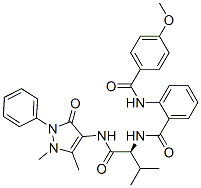 (9ci)-n-[(1s)-1-[[(2,3-二氫-1,5-二甲基-3-氧代-2-苯基-1H-吡唑-4-基)氨基]羰基]-2-甲基丙基]-2-[(4-甲氧基苯甲?；?氨基]-苯甲酰胺結構式_471259-67-3結構式