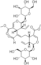 (2S,2’S,3R,3’R,4R,4’S)-4,4’-[(1E)-1-甲?；?1-丙烯基-1,3-二基]雙[3-乙烯基-2-(BETA-D-吡喃葡萄糖基氧基)-3,4-二氫-2H-吡喃-5-羧酸]二甲酯結(jié)構(gòu)式_471271-55-3結(jié)構(gòu)式