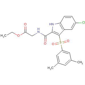 Ethyl 2-[n-[5-chloro-3-[(3,5-dimethylphenyl)sulfonyl]-1h-indole-2-carboxamido]]acetate Structure,473257-55-5Structure