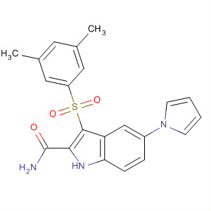 5-(1H-吡咯-1-基)-3-(3,5-二甲基苯基磺酰基)-吲哚-2-羧基酰胺結(jié)構(gòu)式_473258-17-2結(jié)構(gòu)式