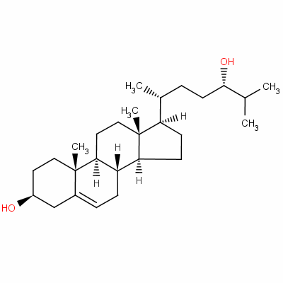 (3Β,24S)-膽甾-5-烯-3,24-二醇結(jié)構(gòu)式_474-73-7結(jié)構(gòu)式