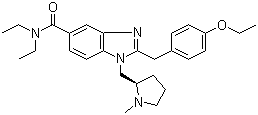 2-[(4-乙氧基苯基)甲基]-N,N-二乙基-1-[[(2r)-1-甲基-2-吡咯烷]甲基]-1H-苯并咪唑-5-羧酰胺結(jié)構(gòu)式_474016-50-7結(jié)構(gòu)式