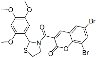 Thiazolidine, 3-[(6,8-dibromo-2-oxo-2h-1-benzopyran-3-yl)carbonyl]-2-(2,4,5-trimethoxyphenyl)- (9ci) Structure,477516-08-8Structure