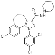 8-Chloro-1-(2,4-dichlorophenyl)-n-(1-piperidinyl)-1,4,5,6-tetrahydrobenzo[6,7]cyclohepta[1,2-c]pyrazole-3-carboxamide Structure,494844-07-4Structure