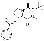 (2S,3r)-n-叔丁氧基羰基-3-苯甲?；趸?2-吡咯烷羧酸甲酯結(jié)構(gòu)式_496841-07-7結(jié)構(gòu)式