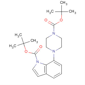 Tert-butyl 7-(4-(tert-butoxycarbonyl)piperazin-1-yl)-1h-indole-1-carboxylate Structure,497964-00-8Structure