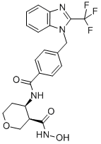 (3r,4r)-四氫-n-羥基-4-[[4-[[2-(三氟甲基)-1H-苯并咪唑-1-基]甲基]苯甲?；鵠氨基]-2H-吡喃-3-羧酰胺結(jié)構式_503166-51-6結(jié)構式