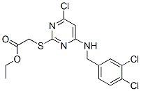 [[4-Chloro-6-[[(3,4-dichlorophenyl)methyl ]amino]-2-pyrimidinyl ]thio]acetic acid ethyl ester Structure,50892-27-8Structure