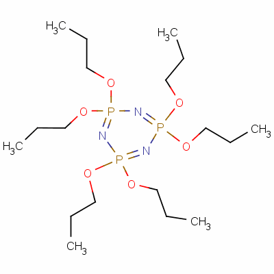 2,2,4,4,6,6-己丙氧基-1,3,5,2lambda<sup>5</sup>,4lambda<sup>5</sup>,6lambda<sup>5</sup>-三氮雜三膦雜環(huán)己三烯結(jié)構(gòu)式_5116-77-8結(jié)構(gòu)式