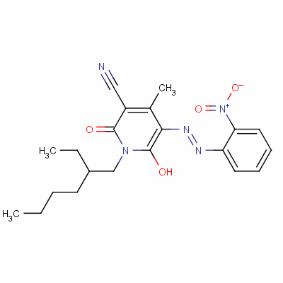 1-(2-乙基己基)-1,2-二氫-6-羥基-4-甲基-5-[(2-硝基苯基)氮雜]-2-氧代煙腈結(jié)構(gòu)式_51249-07-1結(jié)構(gòu)式