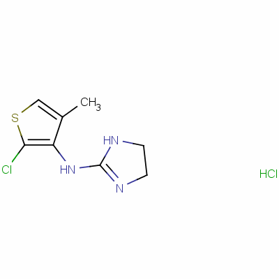 N-(2-chloro-4-methyl-3-thienyl)-4,5-dihydro-1h-imidazol-2-amine monohydrochloride Structure,51274-83-0Structure