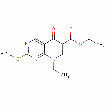 8-乙基-5,6,7,8-四氫-2-(甲基硫代)-5-氧代吡啶并[2,3-d]嘧啶-6-羧酸乙酯結(jié)構(gòu)式_52013-82-8結(jié)構(gòu)式