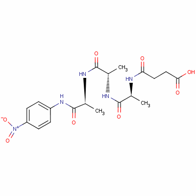 Suc-丙氨酰-丙氨酰-丙氨酰-對(duì)硝基苯胺結(jié)構(gòu)式_52299-14-6結(jié)構(gòu)式