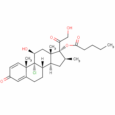 9-Chloro-11beta,17,21-trihydroxy-16beta-methylpregna-1,4-diene-3,20-dione 17-valerate Structure,52619-18-8Structure