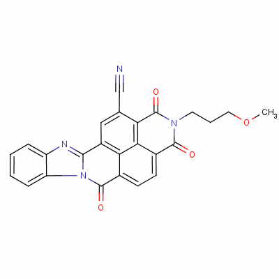 1,2,3,6-四氫-2-(3-甲氧基丙基)-1,3,6-三氧代苯并咪唑并[2,1-b]苯并[lmn][3,8]鄰二氮雜菲甲腈結(jié)構(gòu)式_52673-14-0結(jié)構(gòu)式