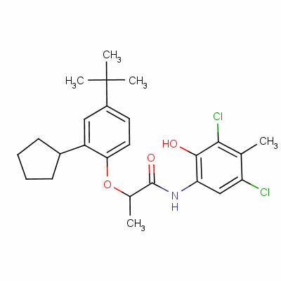 2-[4-(Tert-butyl)-2-cyclopentylphenoxy]-n-(3,5-dichloro-2-hydroxy-p-tolyl)propionamide Structure,52762-65-9Structure