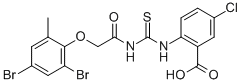 5-Chloro-2-[[[[(2,4-dibromo-6-methylphenoxy)acetyl ]amino]thioxomethyl ]amino]-benzoic acid Structure,530128-21-3Structure