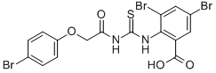 3,5-Dibromo-2-[[[[(4-bromophenoxy)acetyl ]amino]thioxomethyl ]amino]-benzoic acid Structure,530138-85-3Structure