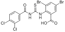 3,5-Dibromo-2-[[[(3,4-dichlorobenzoyl)amino]thioxomethyl ]amino]-benzoic acid Structure,530140-90-0Structure