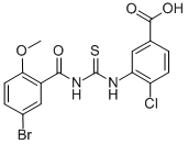 3-[[[(5-Bromo-2-methoxybenzoyl)amino]thioxomethyl ]amino]-4-chloro-benzoic acid Structure,530147-59-2Structure