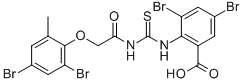 3,5-Dibromo-2-[[[[(2,4-dibromo-6-methylphenoxy)acetyl ]amino]thioxomethyl ]amino]-benzoic acid Structure,531516-06-0Structure